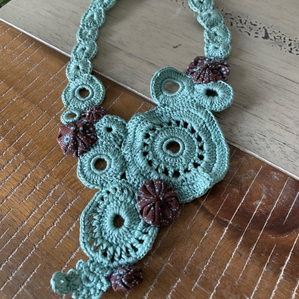 Handmade Crochet Statement Bib Necklace